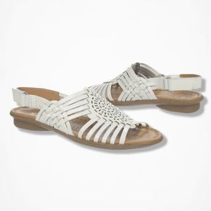 Natralizer 5N Comfort Wendy Leather Classic Huarache Sandals Velcro Closure ⚪️